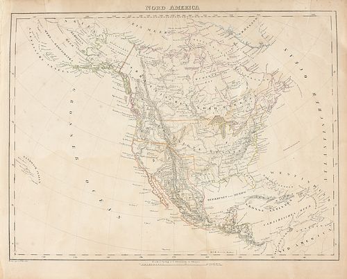 A REPUBLIC OF TEXAS MAP, "Nord America," CARL FLEMMING, GLOGAU, CIRCA 1844,