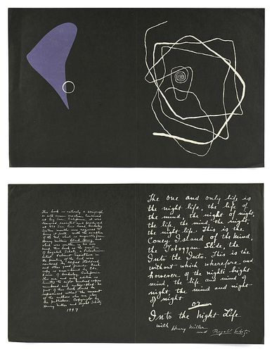 BEZALEL SCHATZ (Palestinian 1912-1978) AND HENRY MILLER (American 1891-1980) A GROUP OF TWO PRINTS, FROM "Into the Night Life," FIRST EDITION, UNBOUND