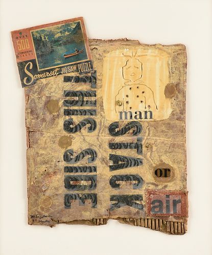 MICHELLE ENGELMAN-BERNS (American/Texas b. 1962) A COLLAGE, "Man or Air Stack This Side," FOR THE "FROST FREE SHOW" AT SEARS AND ROEBUCK CO., HOUSTON,