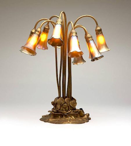 A Tiffany Studios Lily ten-light table lamp