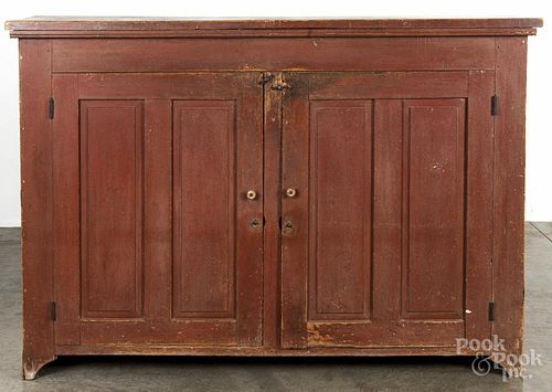 Painted pine cupboard top, 19th c., 40 1/4'' h., 55 3/4'' w.