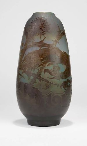 A Galle cameo glass vase