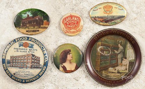 Advertising items, early 20th c., to include two Garland Stoves and Ranges pocket mirrors