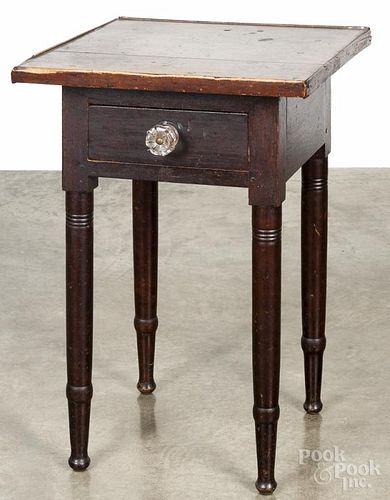 Sheraton walnut one-drawer stand, ca. 1830, 26 3/4'' h., 17 3/4'' w.