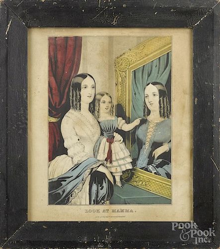 N. Currier, color lithograph, titled Look at Mamma, 11 3/4'' x 8 3/4''.