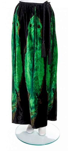 * A Lanvin Black and Green Floor Length Skirt,