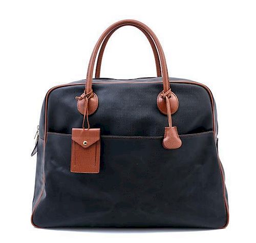 * A Bottega Veneta Black Marco Polo Weekend Bag, 17 x 15 x 8 inches.