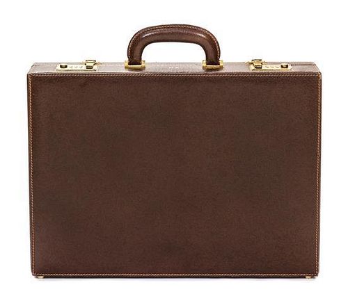 A Gucci Brown Leather Briefcase,