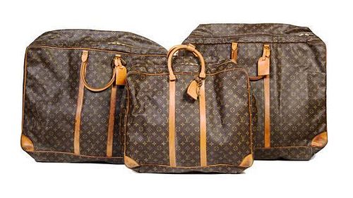 A Group of Three Louis Vuitton Monogram Canvas Sirius Luggage Bags,