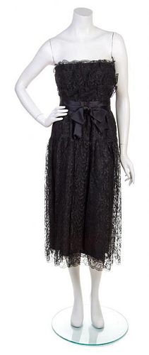 A Bill Blass Black Lace Cocktail Dress,