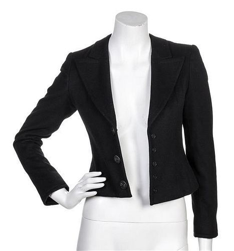 * A Chanel Black Cashmere Jacket, Size 36.