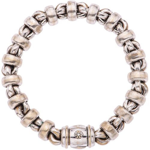 DIAMOND BRACELET IN 18K WHITE GOLD, CHIMENTO  Shows wear. Tester mark. Box clasp. Weight: 38.8...