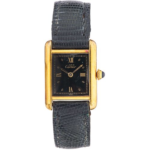 CARTIER MUST WATCH BY CARTIER TANK LADY IN SILVER .925 AND VERMEIL REF. 15409  Movement: quartz. Calibre: 057 Series: 50...