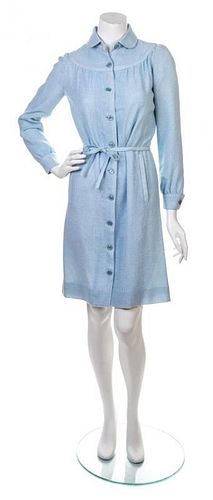 A Courreges Blue Wool Day Dress,