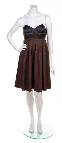 * A Jason Wu Black and Brown Strapless Dress, Size 10.