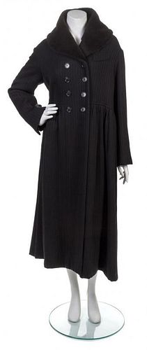 A Romeo Gigli Black Wool Coat,