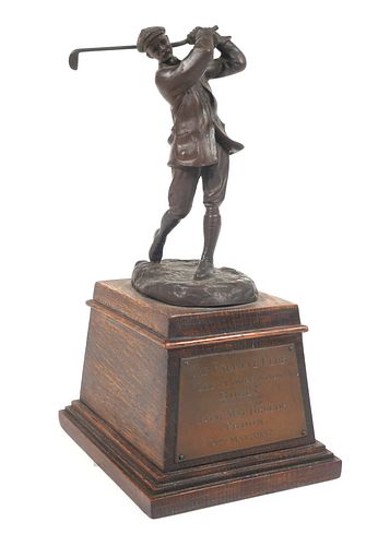 Rare 1937 HARRY VARDON Troon Bronze Golf Trophy