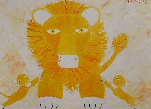 HENRI MAIK, Lion & Cubs, O/C