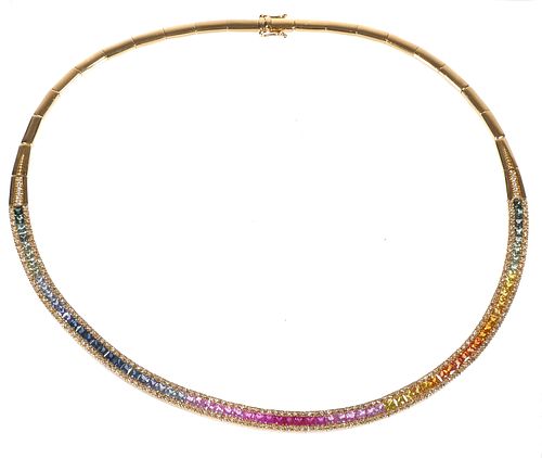 EFFY Watercolors 14K Sapphire and Diamond Necklace