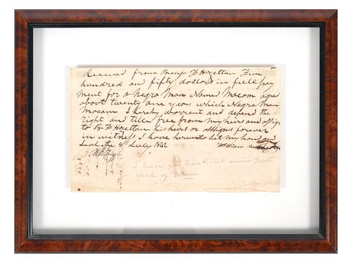 SLAVE DOCUMENT: 1842 Bill of Sale