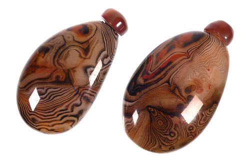 Chinese Agate SNUFF BOTTLES (2)