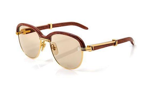 * A Pair of Cartier Goldtone Sunglasses,