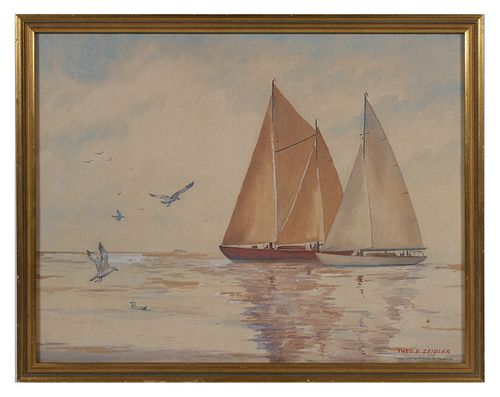 THEO ZEIDLER, St. Pete, FL, 1955, Watercolor