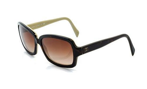 A Pair of Chanel Brown Tortoiseshell Sunglasses,