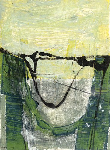 Peter Joyce, Br. b. 1964, "Evening Bridge" 2009, Acrylic on board, framed under glass, panel floated on other panel for framing purpose