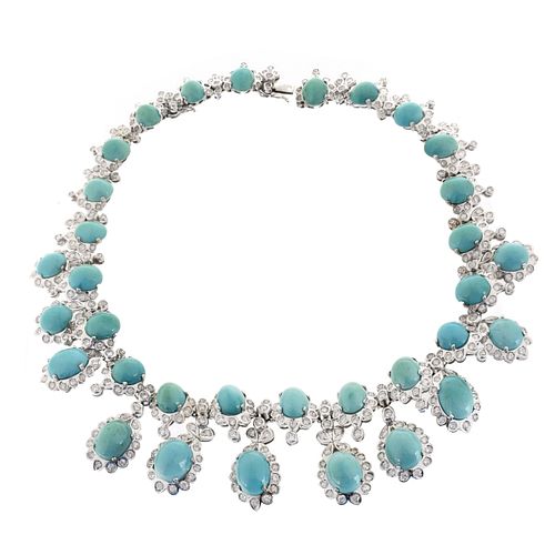 Turquoise, Diamond and 18K Necklace sold at auction on 3rd February ...