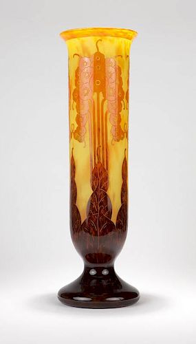 A monumental Charles Schneider / Le Verre Francais cameo glass vase