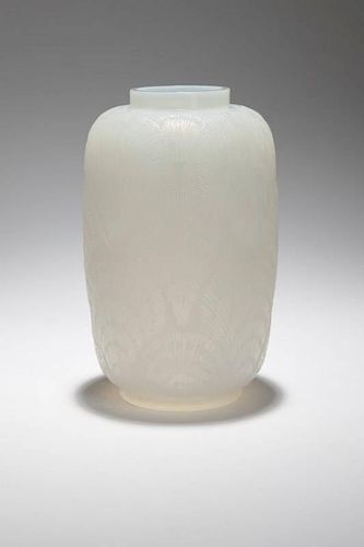 A Rene Lalique 'Coquilles' opalescent glass vase