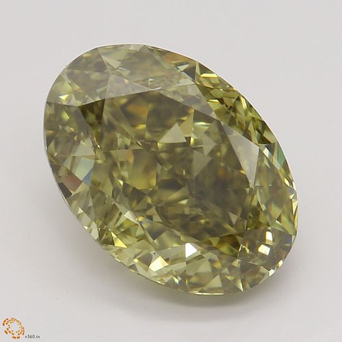 3.52 ct, Natural Fancy Dark Brown Greenish Yellow Even Color, SI1, Oval cut Diamond (GIA Graded), Unmounted, Appraised Value: $34,800 