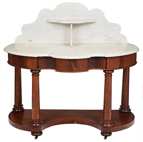 Classical Mahogany Marble Top Table