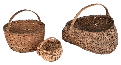 Three Southern Split Oak Baskets