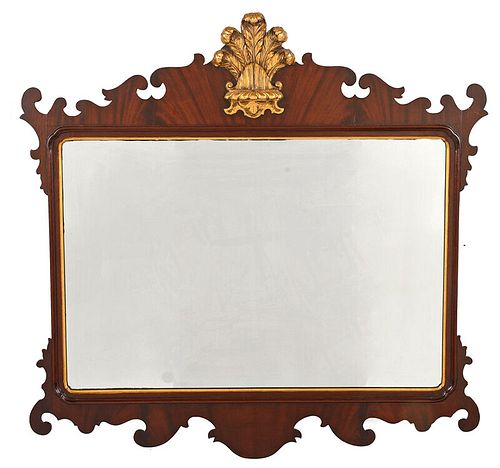 Chippendale Style Mahogany Parcel Gilt Mirror