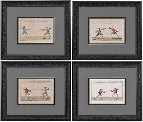 Four French Fencing Prints