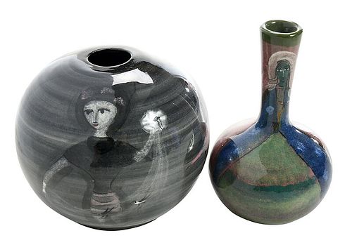 Two Polia Pillin Art Pottery Vases
