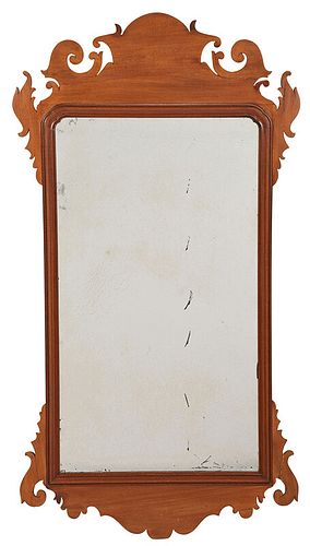 Chippendale Mahogany Scroll Decorated Mirror