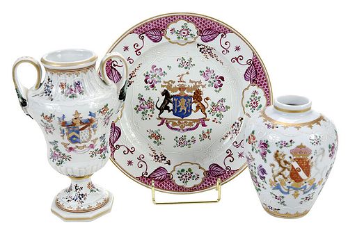 Three Pieces of Samson Armorial Porcelain