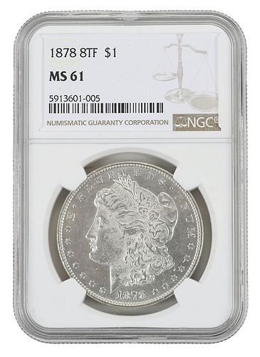 1878 Eight Tailfeather Morgan Silver Dollar