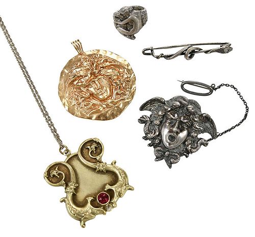 Five Pieces Mythological Themed Jewelry