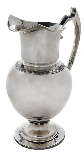 Large New Orleans Coin Silver Pitcher