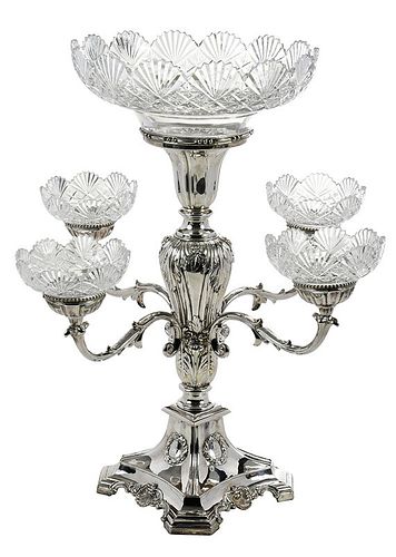 Large Four Arm Silver Plate Epergne