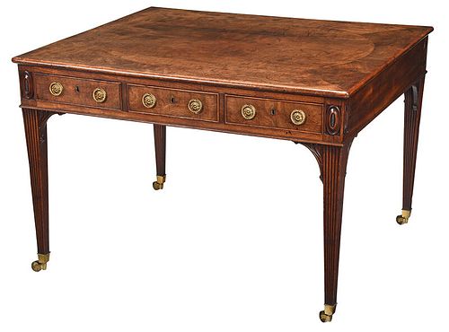 Fine George III Figured Mahogany Writing Table