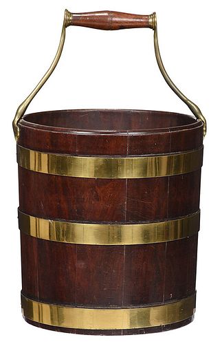 Georgian Mahogany and Brass Mounted Peat Bucket