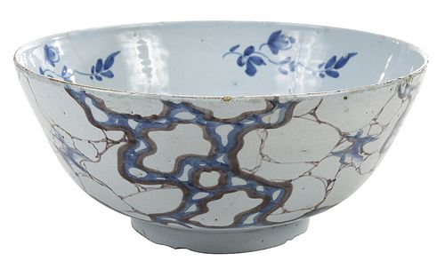 An English Delftware "Cracked Ice" Bowl