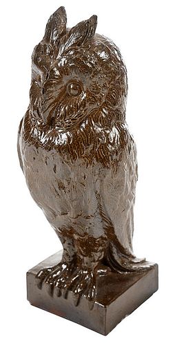 Nottingham Brown Salt Glazed Stoneware Owl