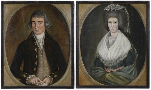 Pair of British School Pendant Portraits