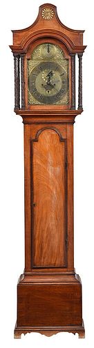 American Chippendale Mahogany Tall Case Clock